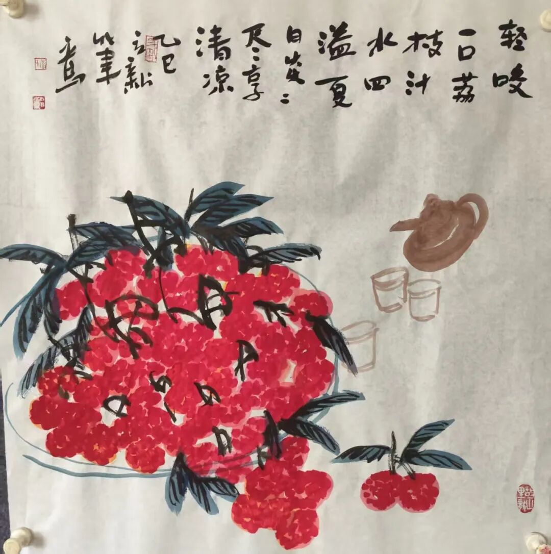 《丹珠凝露见精神》——品李立新先生荔枝主题新作